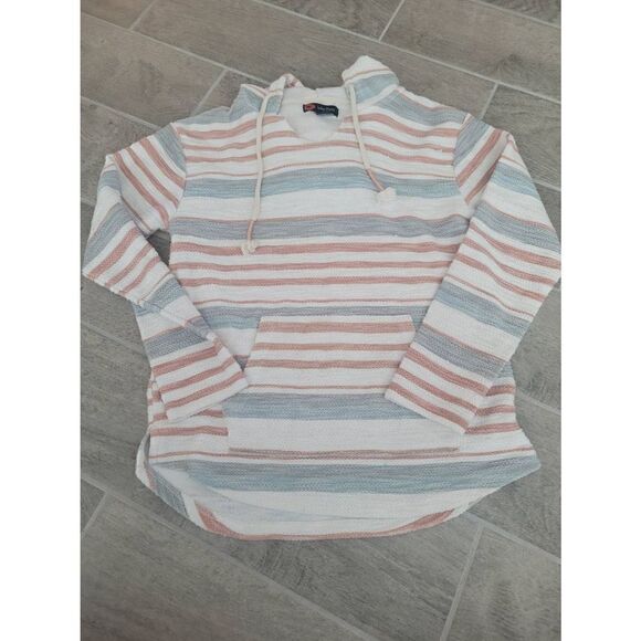 Indigo Poppy Soft Stripe Hoodie with Kangaroo Pockets Size Medium - Picture 1 of 6
